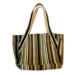 Striped Canvas Tote Bag